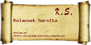 Kolacsek Sarolta névjegykártya