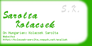 sarolta kolacsek business card